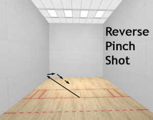 racquetball reverse pinch shot diagram